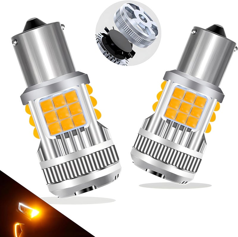 LEDYOTRY 7507 BAU15S PY21W LED Bulbs Super Bright Amber Yellow 4000 Lumen for Turn Signal Lights, Built in Resistor CANBUS Error Free 12496 2641A 7507AST LED Bulb Replacement (Pack of 2) - Image 1